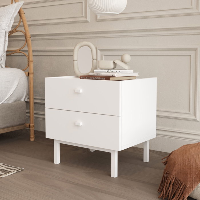 Hanah Home Luke - LK1-W Mesita de noche Blanca